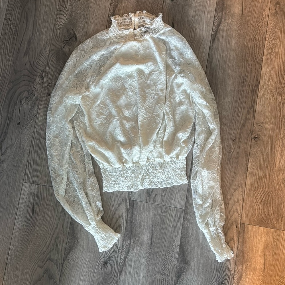 Vintage white lace blouse